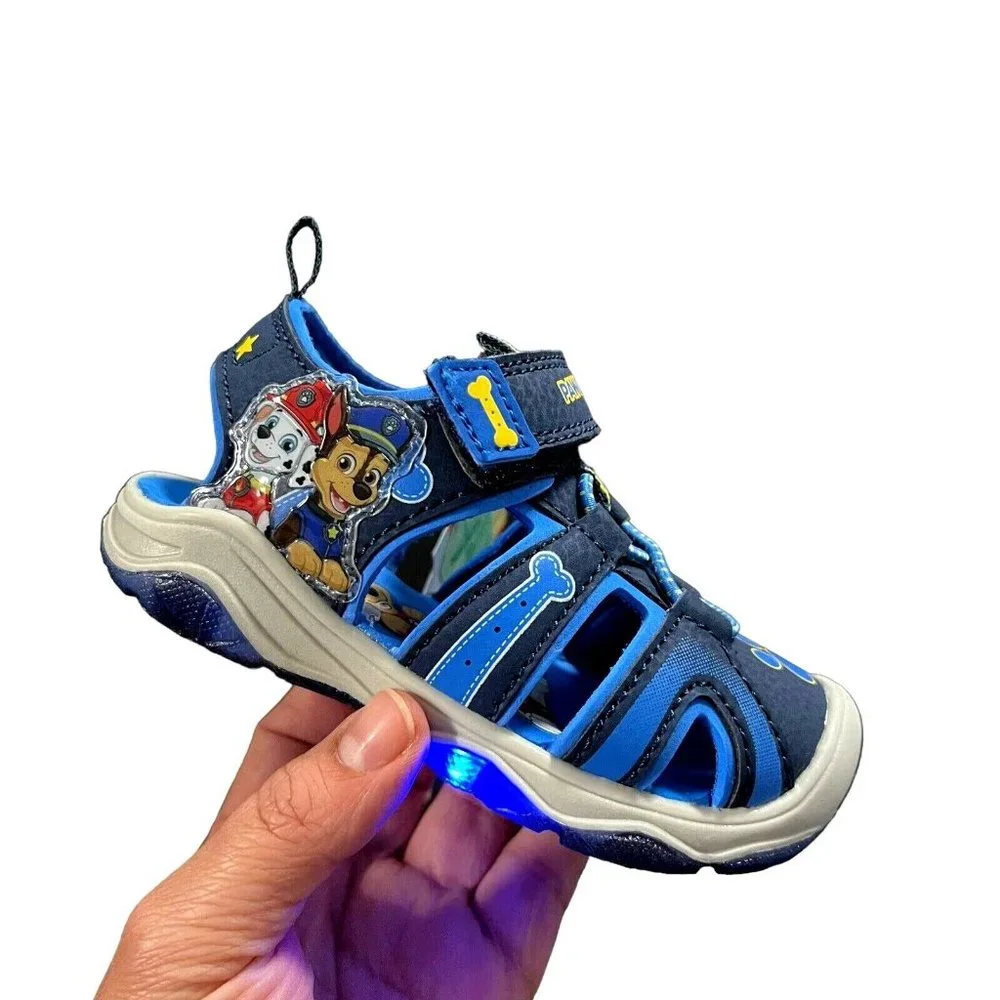 Nickelodeon Paw Patrol Baby Toddler Boys Sport Sandals Size 7 Blue Light Up